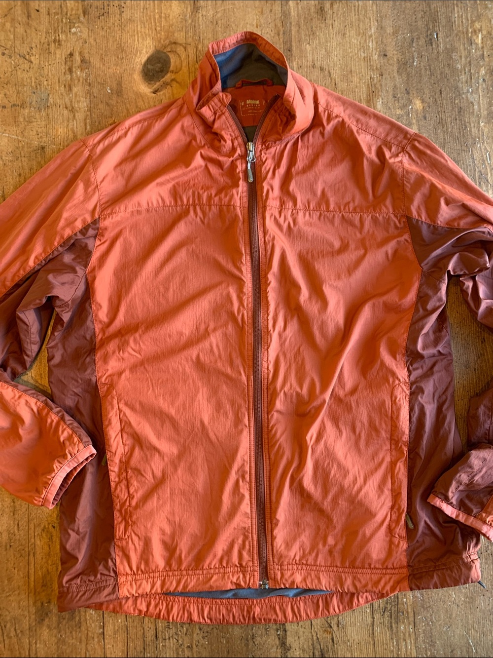 Alpine Men's Windbreaker Jacket in Rust with Dark Accent